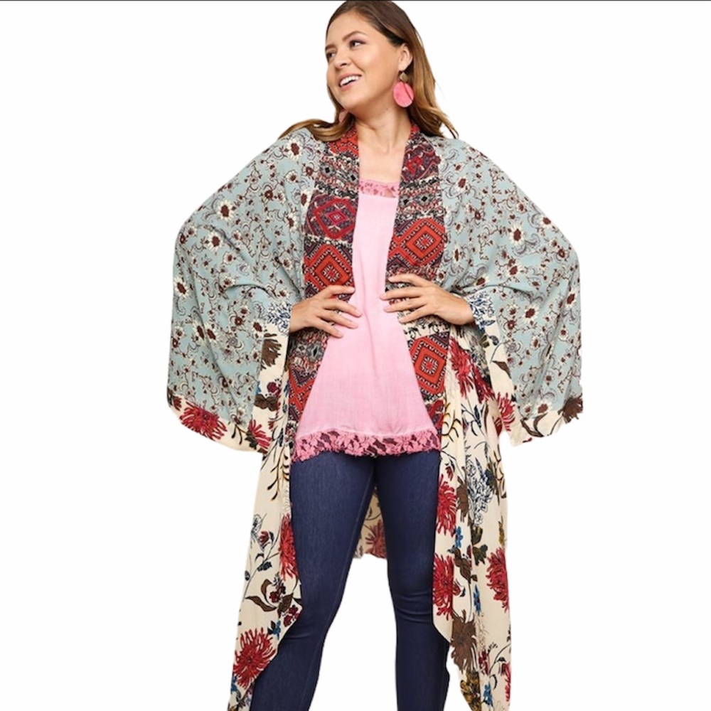 NWT Boutique Boho Gypsy Kimono Duster - Picture 5 of 6
